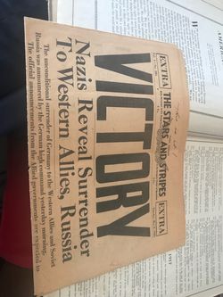 Stars & Stripes 5/8/1945 Newspaper - $200 (Buckeye)