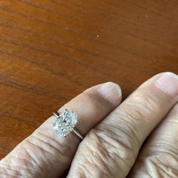 DIAMOND 1.77CT OVAL CUT  CERTIFIED VVS1-E 14K WHITE GOLD