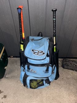 Softball/baseball bag with EVERYTHING PICTURED