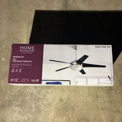 Home Decorators Collection Windward IV 52 in. Indoor LED Brushed Nickel Ceiling Fan with Dimmable Light Kit, Remote Control and Reversible Motor 