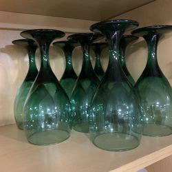 Vintage teardrop glasses with gold trim