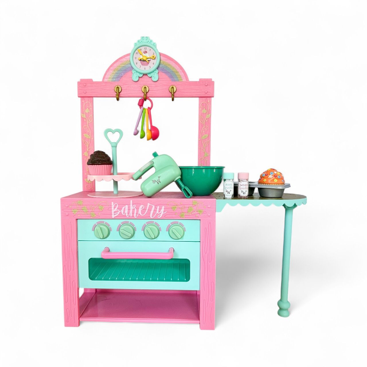 American Girl Willie Wishers Birthday Cupcake Kitchen +Accessories Toy Set for 14.5” Doll EUC Bakery
