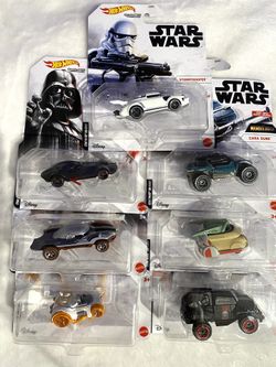 Hot Wheels Character Cars-Star Wars Complete Set of 7 Brand New Grogu Leía Luke