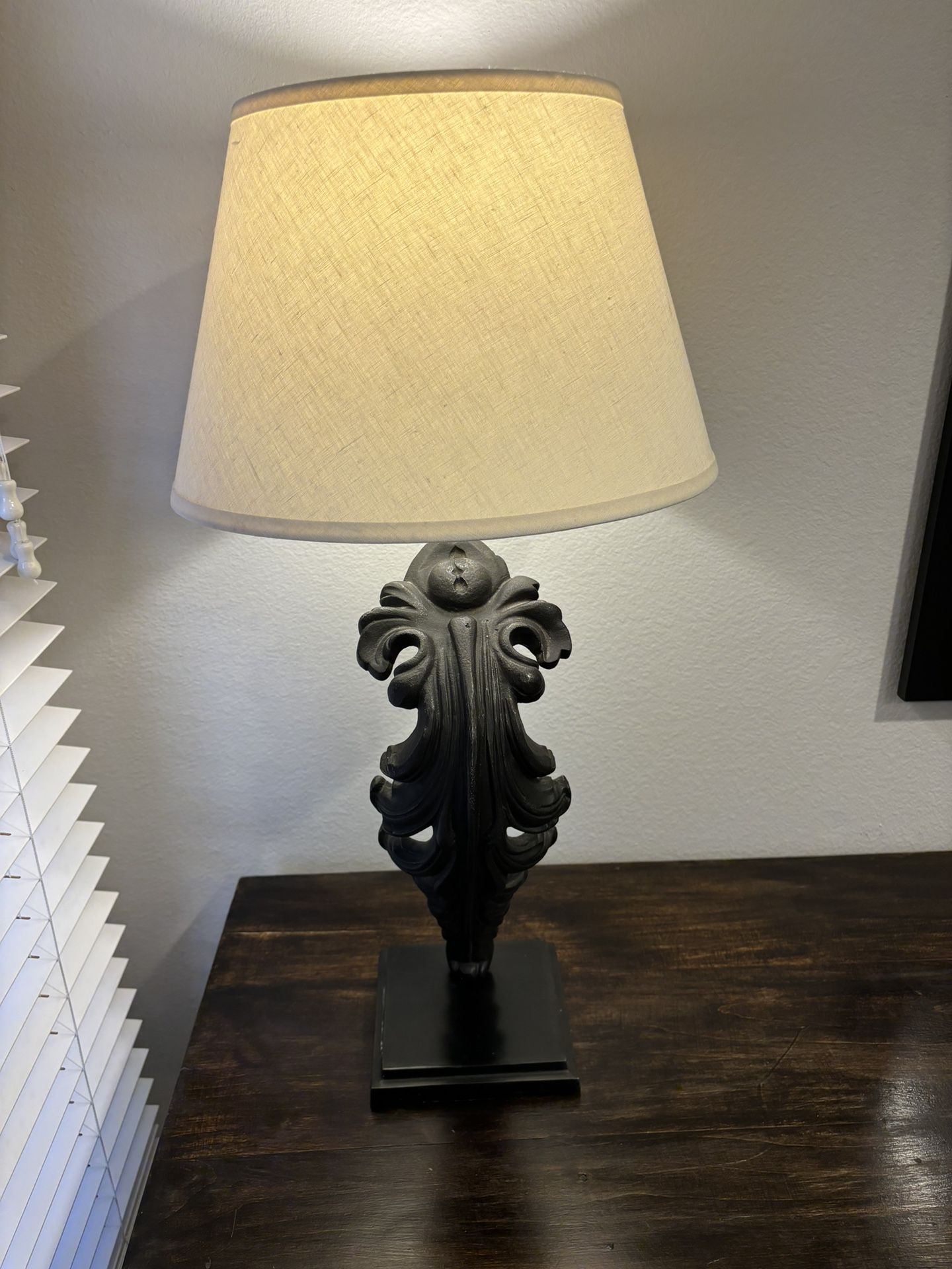 Set Of Two Wrought Iron Lamps
