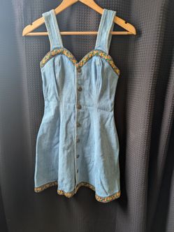 90's Vintage Jean Mini Dress