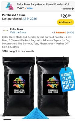 Burn out powder gender reveal