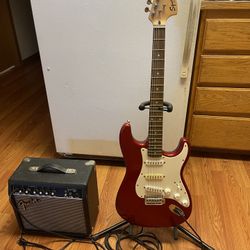 Squier Fender Strat Electric Guitar Including Amp Fender Front Man15G 38W