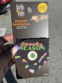Thrills & Chills Spooky Reptile Bandanas 2 Count Bearded Dragon Pet Halloween