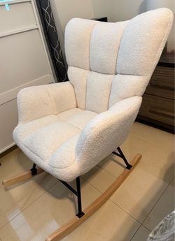 White Fabric Rocking Chair