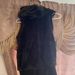 Black Furry Vest Size Medium $10