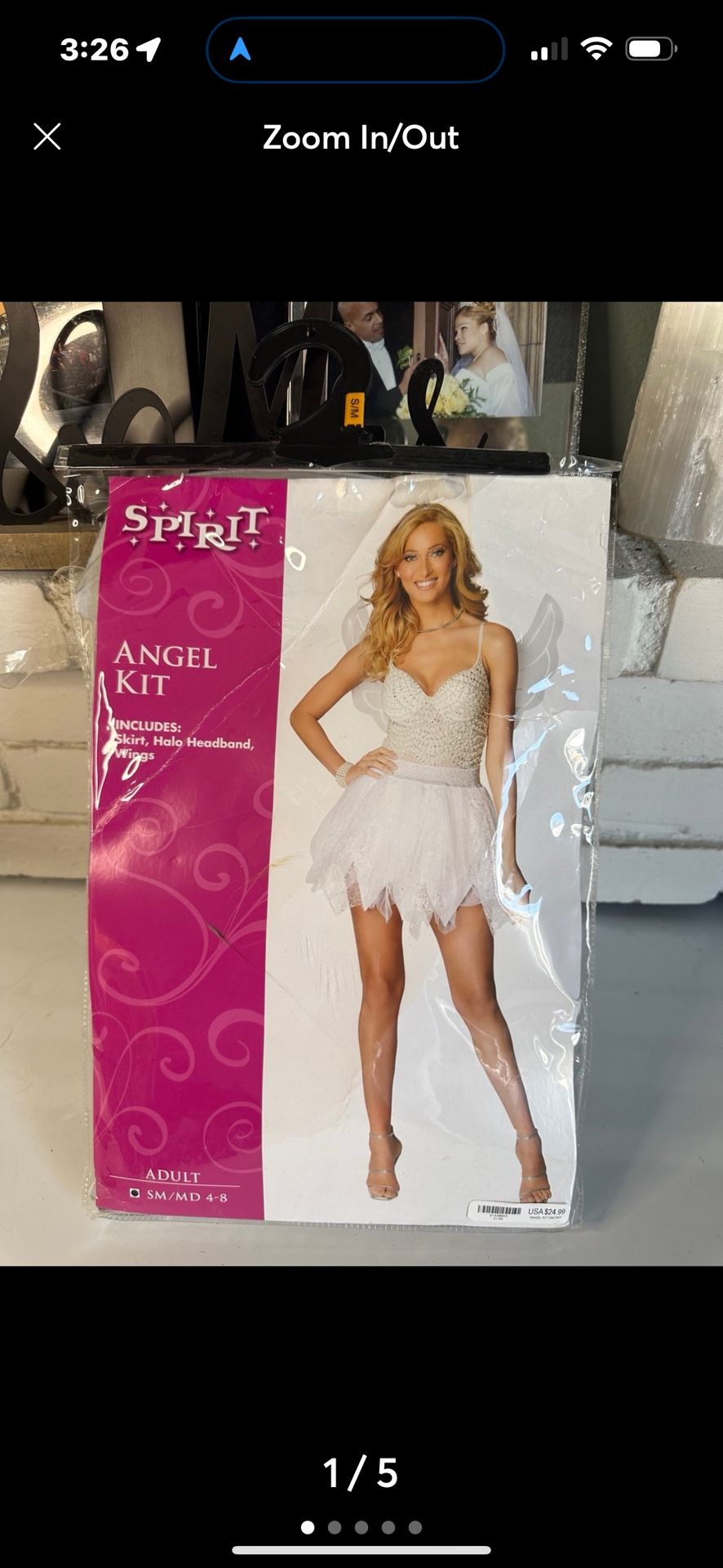 Angel Costume Kit /Size SMALL 4-8 included : skirt, halo band, and wings