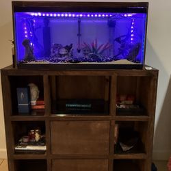 Mueble marrón  Rústico con acuario incluido 
