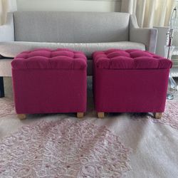 Set of two Safavieh storage ottomans