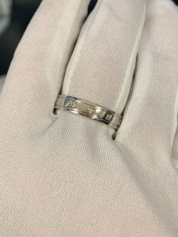 White gold wedding band with diamonds #33922