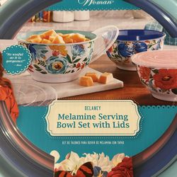 Pioneer Woman Melamine Serving Bowls With Lids
