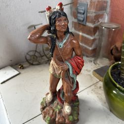 Vintage 1976 Native American Indian Warrior Statue