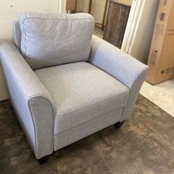 Light Gray Fabric Upholstered Accent Chair