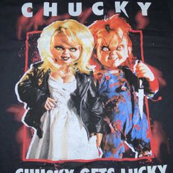 The Bride Of Chucky Chucky Gets Lucky Black Shirt SMALL Horror Halloween