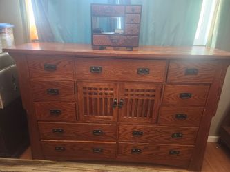 MISSION DRESSER 11 DRAWERS + 2 SHELF CABINET