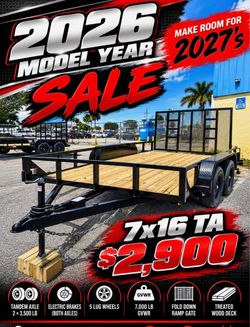 2026 7x16 utility trailer