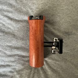 SMALLRIG Side Wooden Handle Grip for DSLR Camera Cage w/Cold Shoe Mount