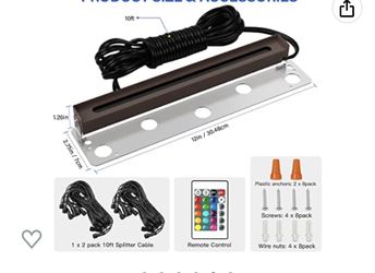 Ceouheia 8-Pack 12 Inch LED Hardscape Lighting