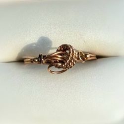 Vintage Jewelry 14k solid rose gold Anchor Knot ring size 7.0