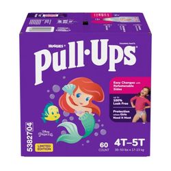 Huggies Pull-Ups Girls' Potty Training Pants, 4T-5T (38-50 Lbs) 60 Count