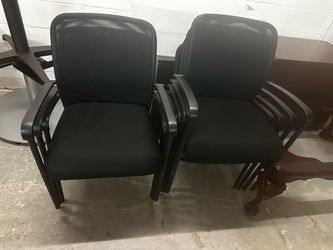 OFFICE/HOME CHAIRS STACKABLE BLACK MESH CHAIRS