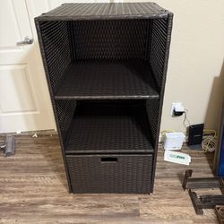 Patio Storage Rack with Drawer 23.5in W x 23.5in D x 47.25in H