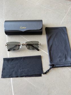 Cartier Rimless Sunglasses with Case (White gold)