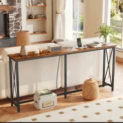 Pre-assembled 71” Narrow Console Table With Charging Station