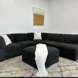 DARK CHARCOAL GREY BRAND NEW SECTIONAL SAME DAY DELIVERY 