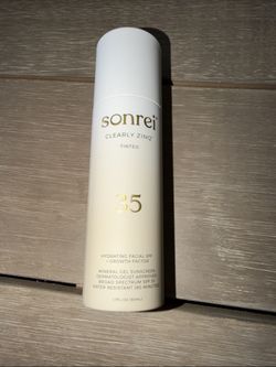 New: Sonrei Clearly Zinq Tinted Hydrating Facial SPF 35 + Growth Factor Sunscreen Gel