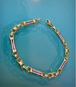 🎁 Beautiful Two-Tone 14KT Gold Bracelet