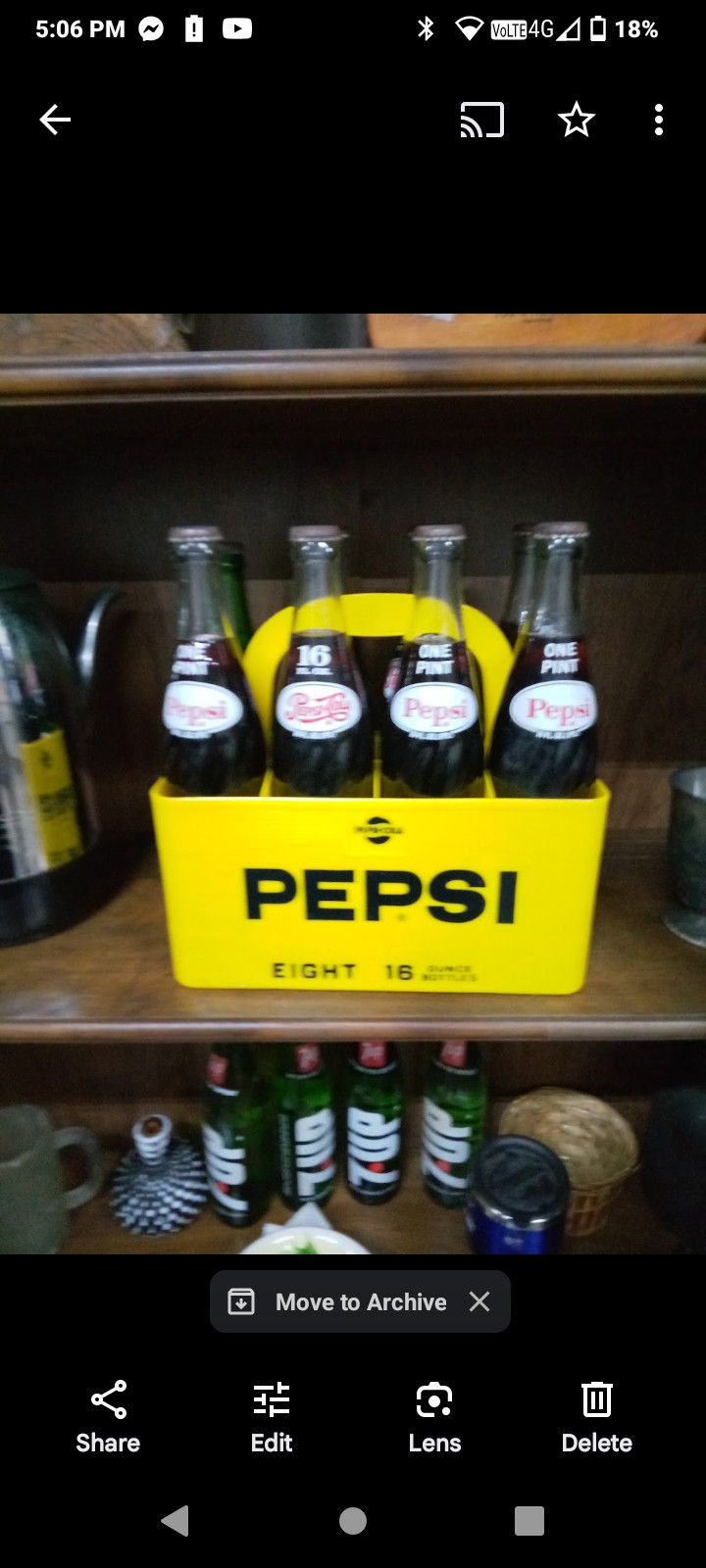 VINTAGE Pepsi-Cola Bottles And Vintage 8-Pack Pepsi Holder.