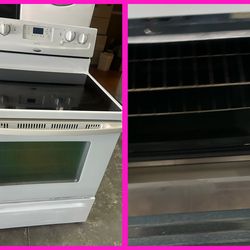 White glass top Range