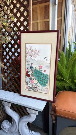 Mid century beautiful peacocks, signed by the artist