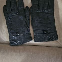 Black Leather Gloves, Vintage