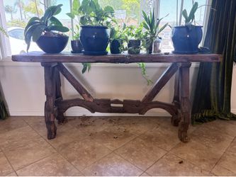 Antique table made from mission inn door