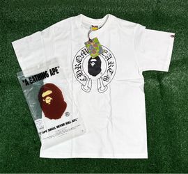 BAPE white  t-shirt with plaid ape head graphic #streetwear #bape