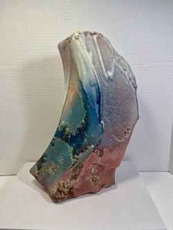 RARE Tony Evans Raku Pottery Vase Ancient Sands Signed with Certificate of Authenticity