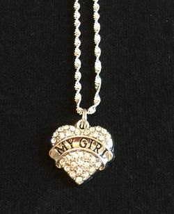 NEW My Girl Charm on Blingy Sterling Silver Chain