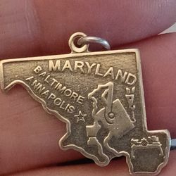 Vtg.sterling Silver" MARYLAND" STATE Charm