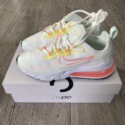 Nike Air Max 270 React Pale Ivory/Women Size 5/ CV8818-102