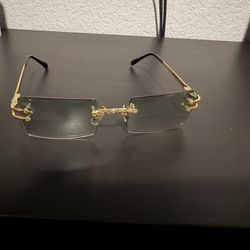 James Oro Glasses , No Prescription Only Green Light Tinted 