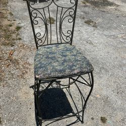 Old WROUGHT IRON BAR STOOL 44” Tall