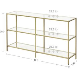 51.2 Inch Console Table with 3 Shelves