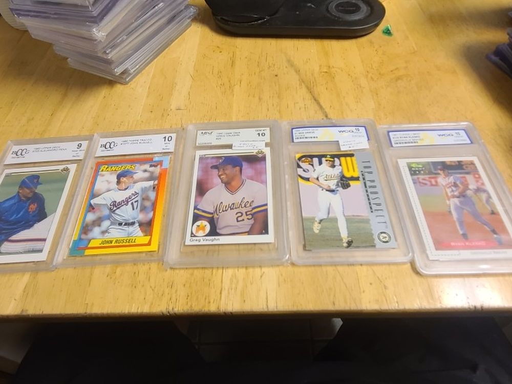 5 Baseball Slabs Or Graded Cards