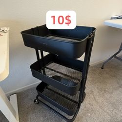3-tier rolling storage cart